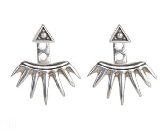 Sterling Silver Ear Jacket Earrings Sunshine Ear Cuff Earrings Boho Jewelry - JKT002
