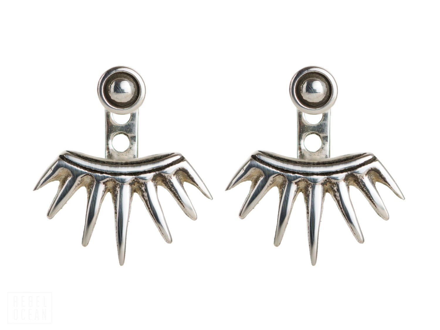 Sterling Silver Ear Jacket Earrings Sunshine Ear by RebelOcean