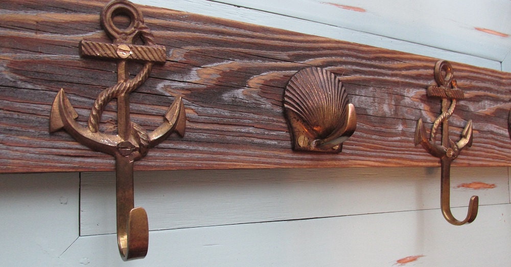 Nautical Coat Rack Beach Wood Coat Rack by SilvaLiningDesigns