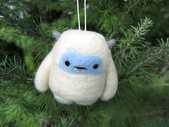 Felt Yeti Ornament - Handmade