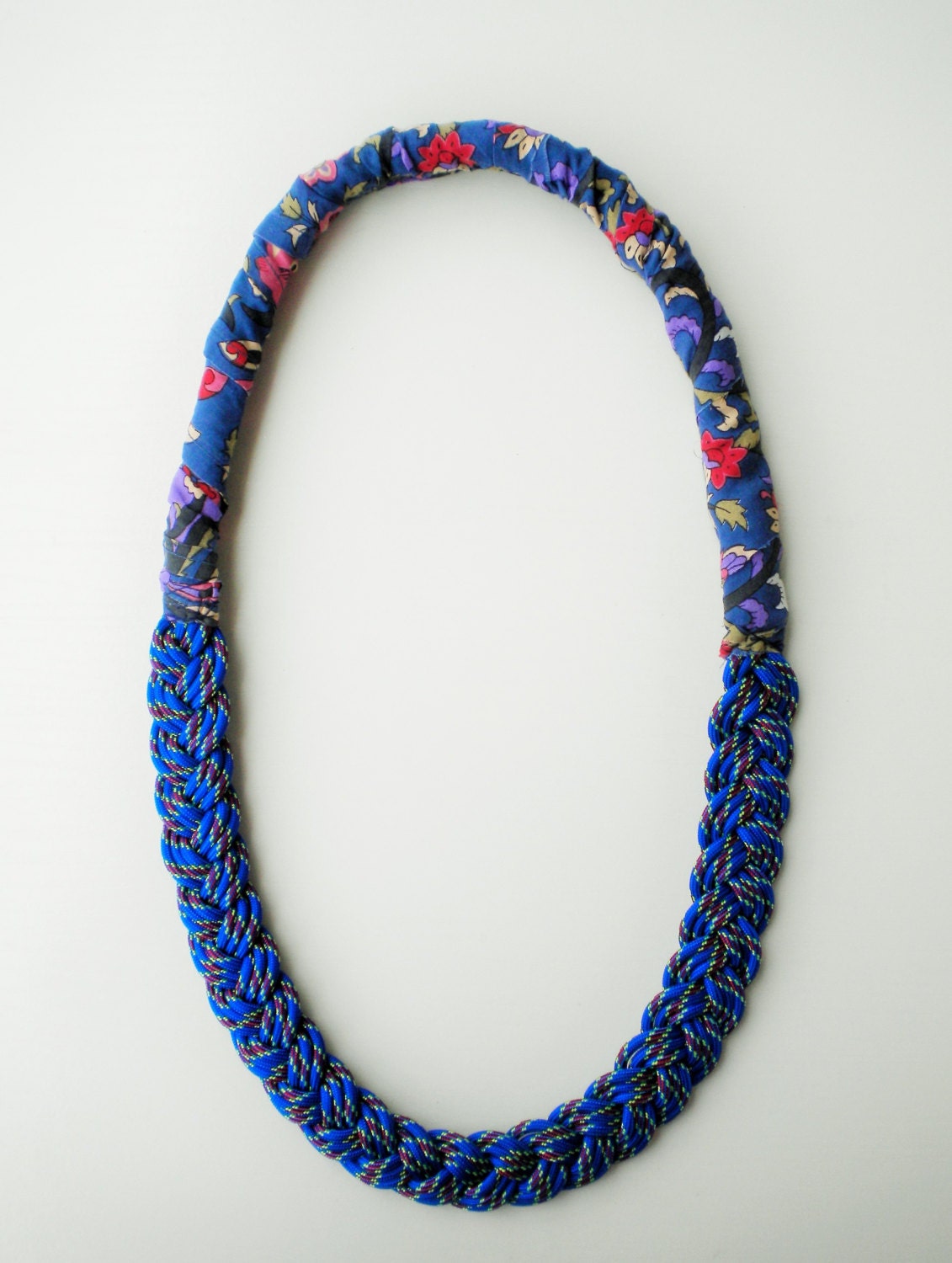 rope necklace nautical necklace fabric jewelry long