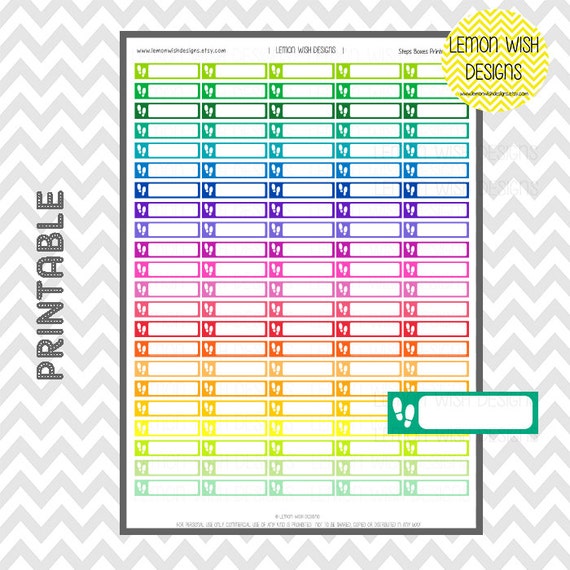 Step Tracker Box Sticker Set Printable Life by LemonWishDesigns