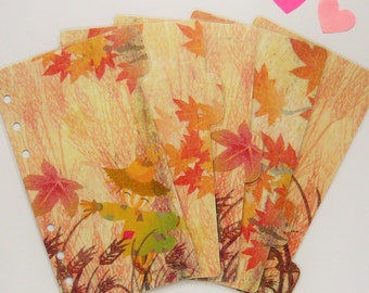 Set of 5 Fall / Autumn Themed PERSONAL Planner Dividers