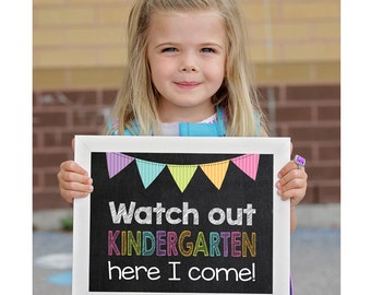 Kindergarten Sign // Watch out Kindergarten Sign // 1st Day of Kindergarten Sign // First Day of School Sign // Starting Kindergarten