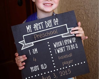 DIY KIT - First Day of School Sign - Chalkboard Sign - Craft Kit - Create your own - Reusable Sign - Back to School - Do it Yourself Kit