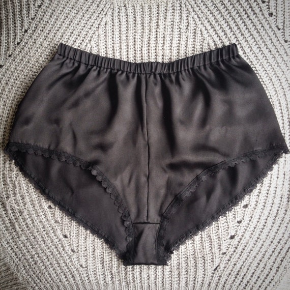 Black Silk & Lace French Knickers 'Cece' by Thrill