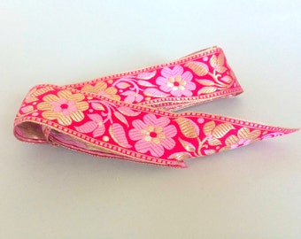 Pink & Gold Brocade Ribbon