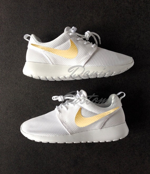 women's nike white with gold swoosh