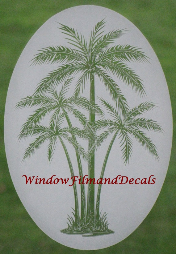 palm cling window trees oval tree decal glass door vinyl patio center doors windows decor