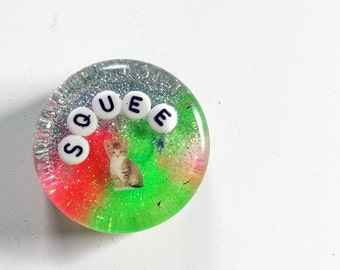 MADE TO ORDER: Weird Bathroom Decor - Squee, Waterproof Art, Bathroom Art, Shower Art, Gag Gift, White Elephant Gift, Gift for Her