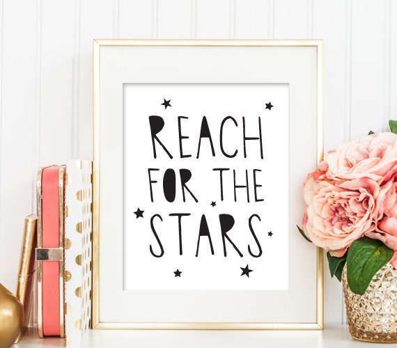 Reach for the Stars Nursery Printable Nursery Wall Art Kids