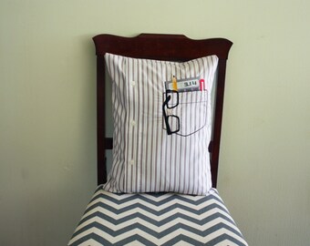 Nerd Pocket Pillow // Men's Shirt Pillow // Pi // Calculator // Nerdy Pillow // Nerdy Cushion // Geek Pillow // Math Pillow // Accountant
