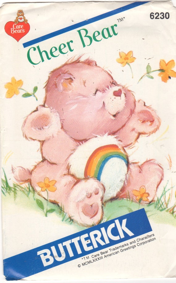 1980s Care Bears pattern for Cheer Bear toy Butterick 6230 ©American Greetings Corporation