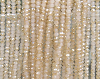 3x2mm Faceted Opal Celsian Chinese Crystal Rondelle Beads 7 & 1/2 Inch Strand (3CCS13)