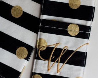 Camera Strap Cover with lens cap pocket and padding included - Monogrammed Gold