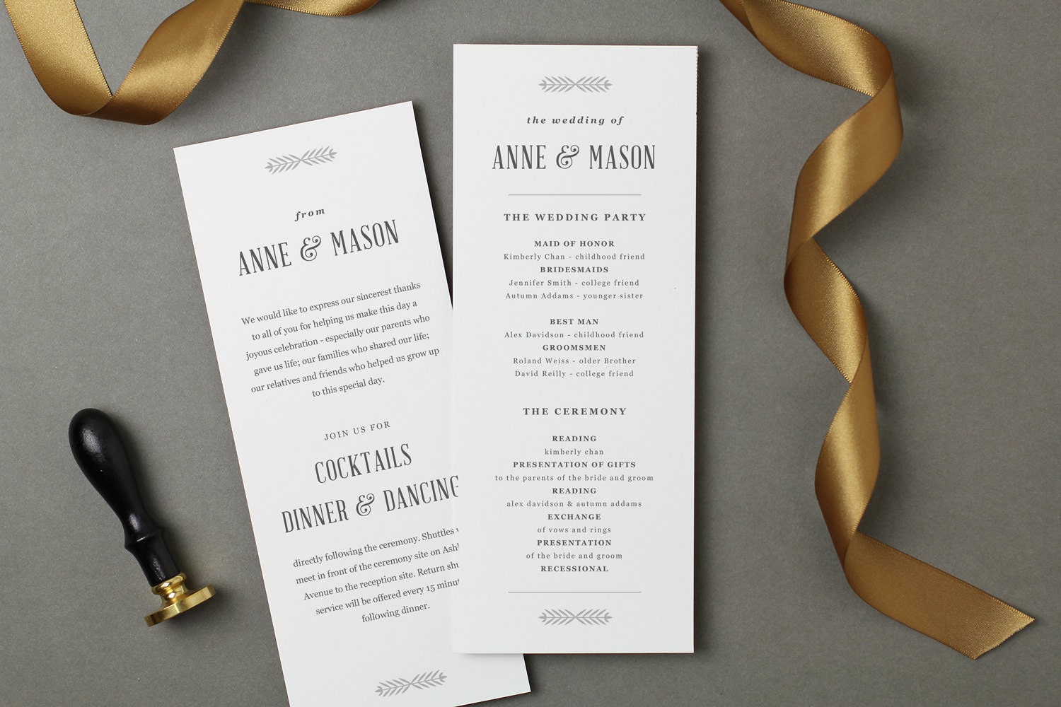 Printable Wedding Program Template Printable Wedding Program Template