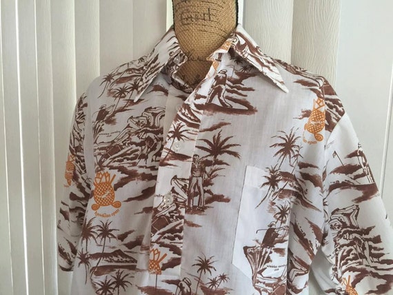 Sale Mens Vintage Hawaiian Shirt Hawaiian Open Golf Themed