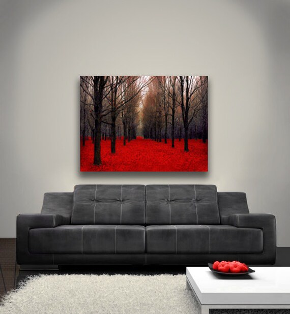 Black And Red Wall Art large canvas art red forest rustic wall art fall black Black And Red Wall Art large canvas art red forest rustic wall art fall black