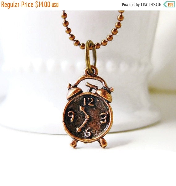 Sale Vintage Clock Necklace Clock Pendant Old by MsBsDesigns