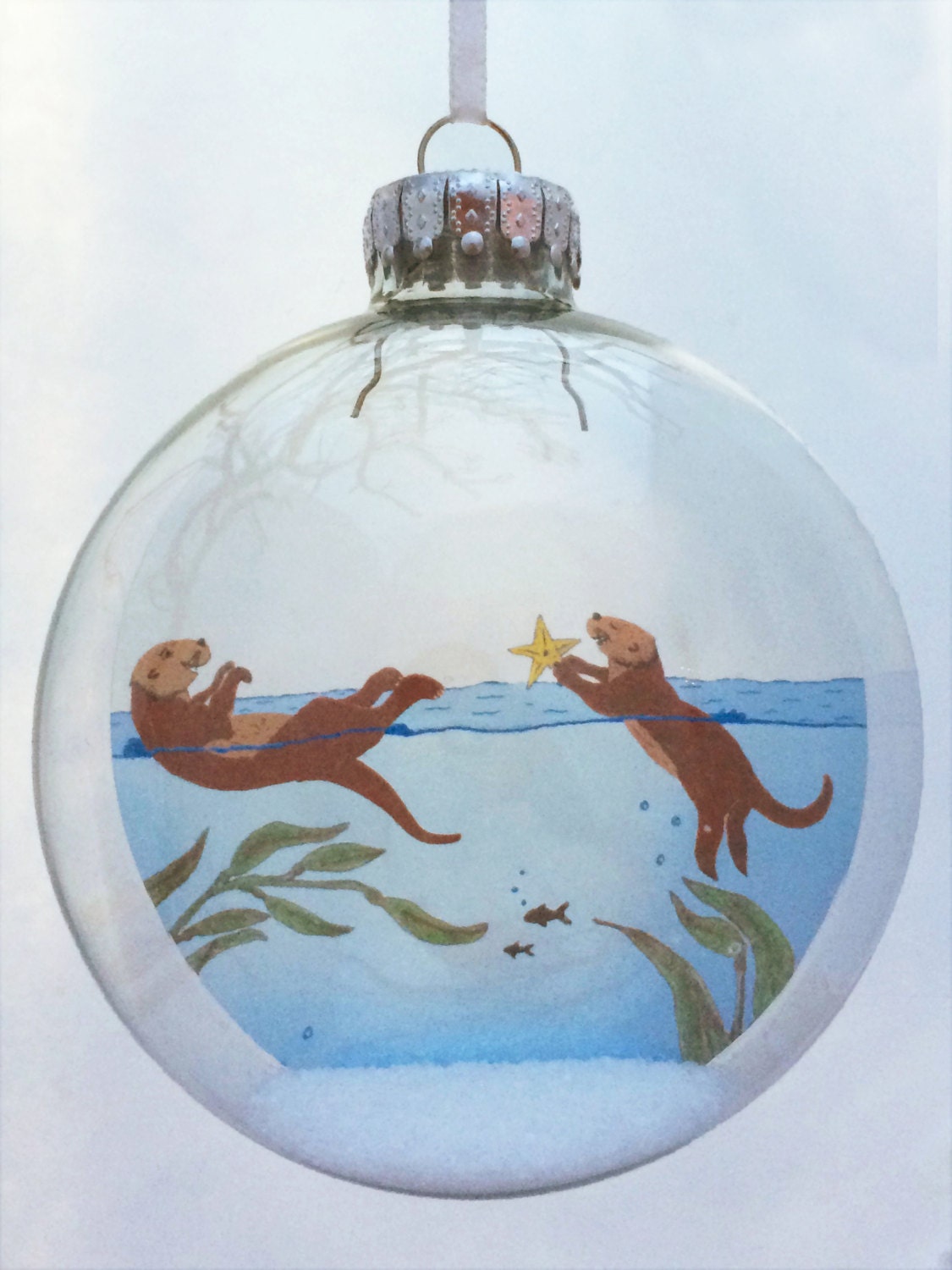 little otters christmas holiday ornament little otters christmas holiday ornament