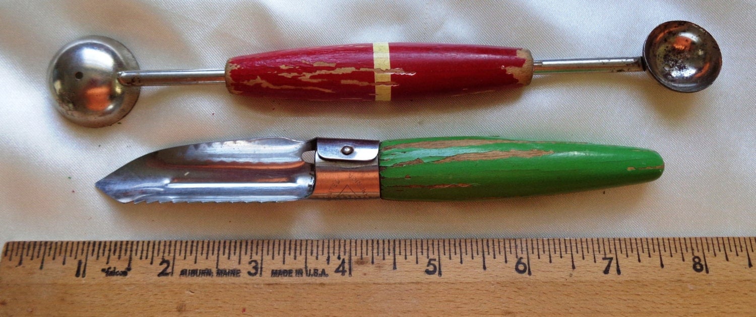 vintage Melon Baller and Cutter red green painted – Haute Juice