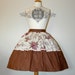 RESERVED - FINAL SALE Toile print skirt in brown and ivory Country Adventure lolita victorian mori girl easter