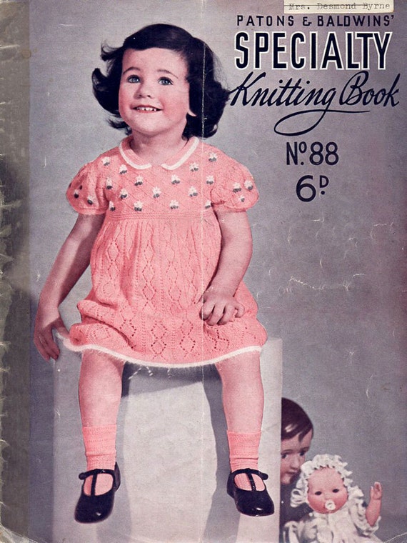 1930s Vintage Knitting Patterns for Toddlers Early Patons