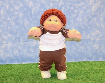 Cabbage Patch Clothes - Handmade for 16" - 18" Boy Dolls - Brown Sweats Outfit