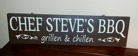 Items similar to Outdoor BBQ Sign, Custom Name BBQ Sign, Custom Yard