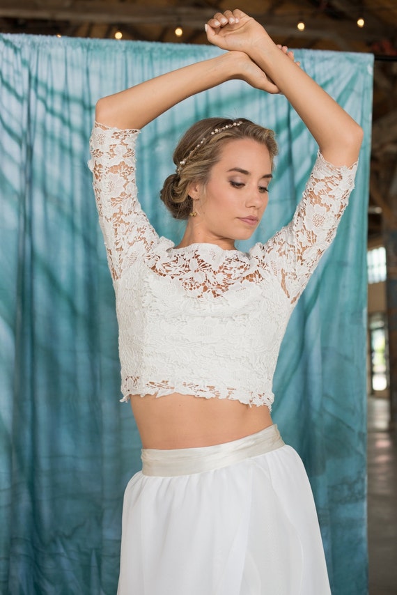 wedding gown lace topper