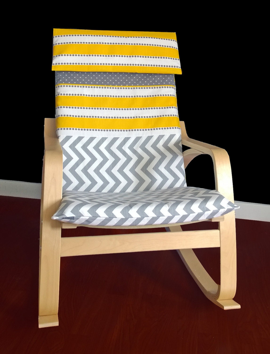 Yellow Stripe IKEA POÄNG Cover Chevron Custom Poang Slipcover