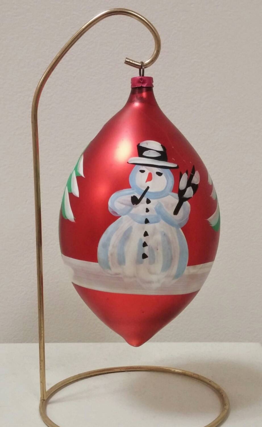 ornament vintage snowman scene west germany large blown glass ornament vintage snowman scene west germany large blown glass