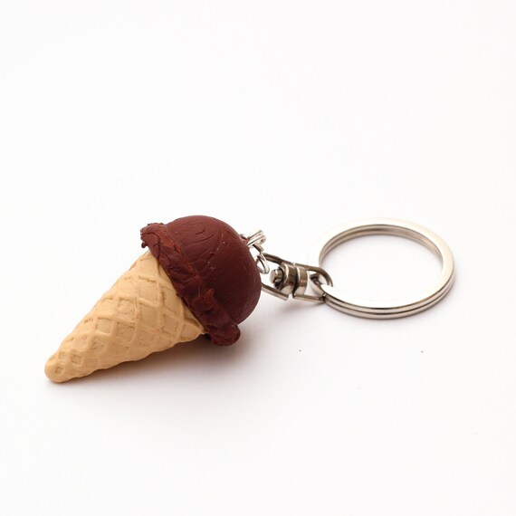 Chocolate icecream Keychain by FrozenCrafts on Etsy