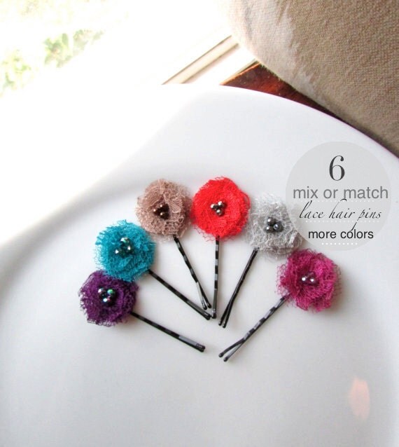 PICK 6 Decorative Bobby Pins Small Hair Pin by InspiredGreetingsAD
