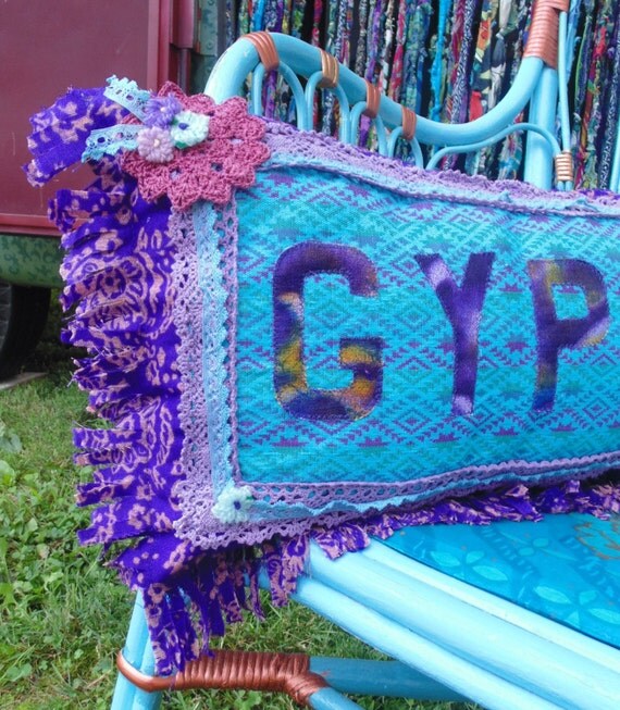 GYPSY pillow vintage turquoise southwestern by TheSleepyArmadillo