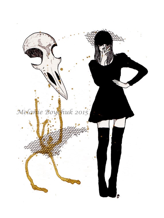 Fashion Print of an Original Fashion Illustration Ink