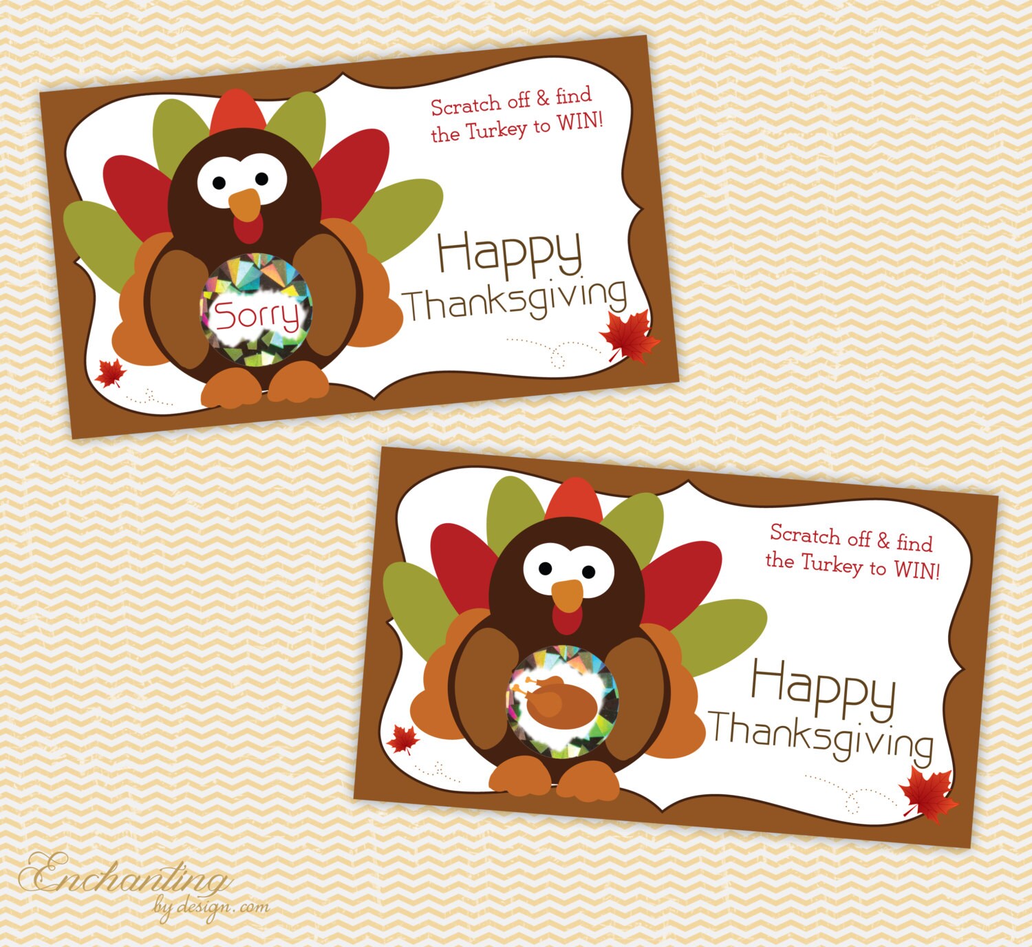 Happy Thanksgiving Scratch Off Game Cards by EnchantingByDesign