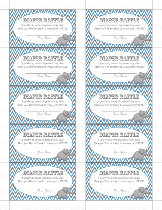 Printable Diaper Raffle Tickets Baby Shower Instant