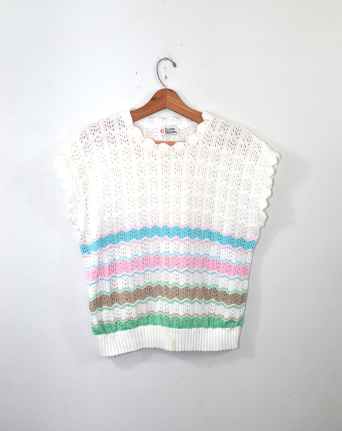 Vintage Sweater Vest Womens Sweater Vest Pastel Sweater Pastel