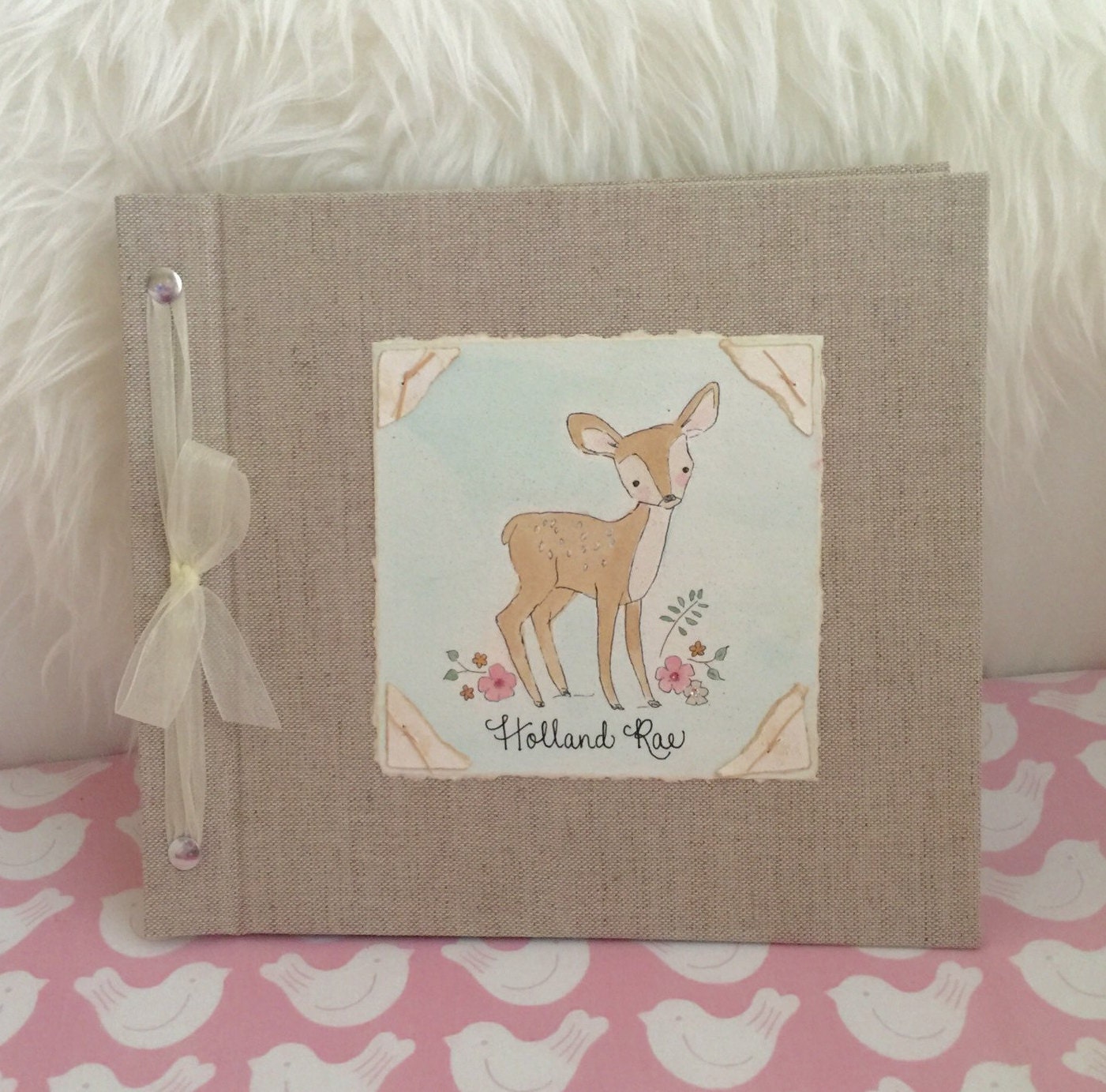 Baby Book Baby Memory Book Girl Deer Baby by HugsandKissesXO