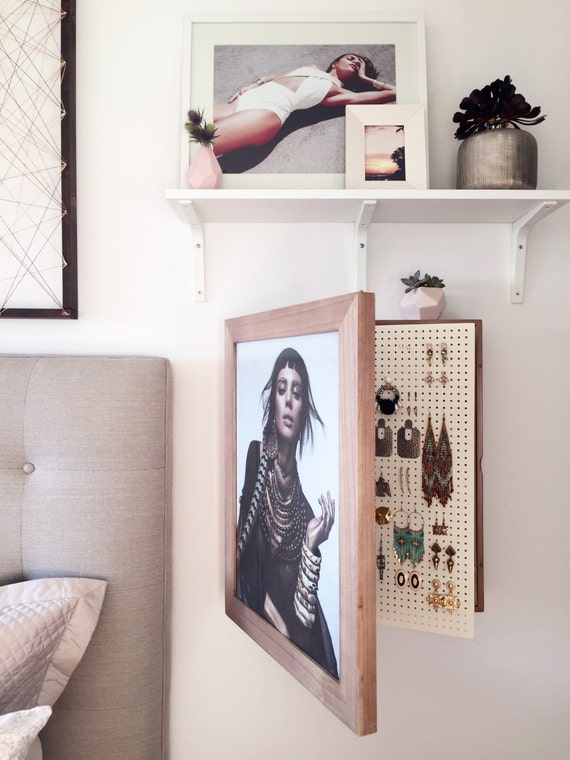 Wall Mounted Jewelry Organizer Photo Frame by bleachla on Etsy