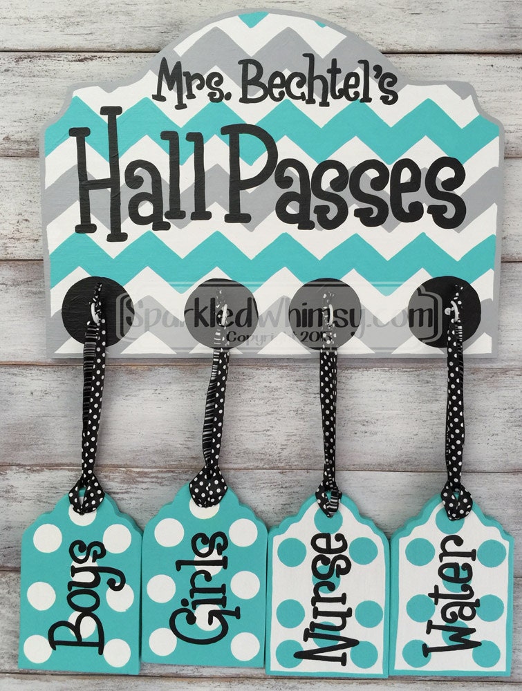 Hall Passes Sign for Classroom Classroom Decor Teacher Gift