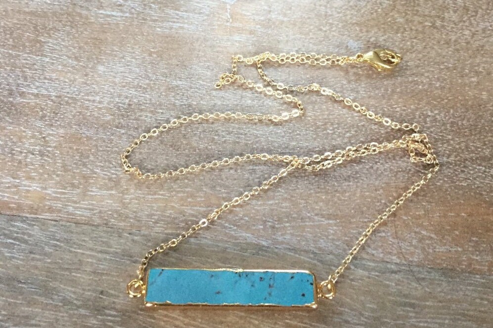 Turquoise Bar Necklace