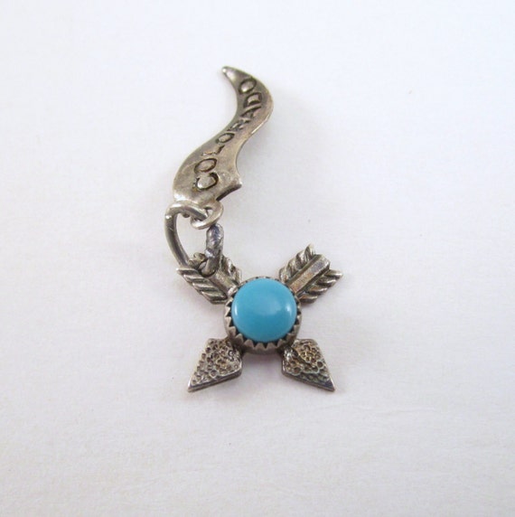 Vintage Sterling and Turquoise Charm w/ Double by TREASUREandSUCH