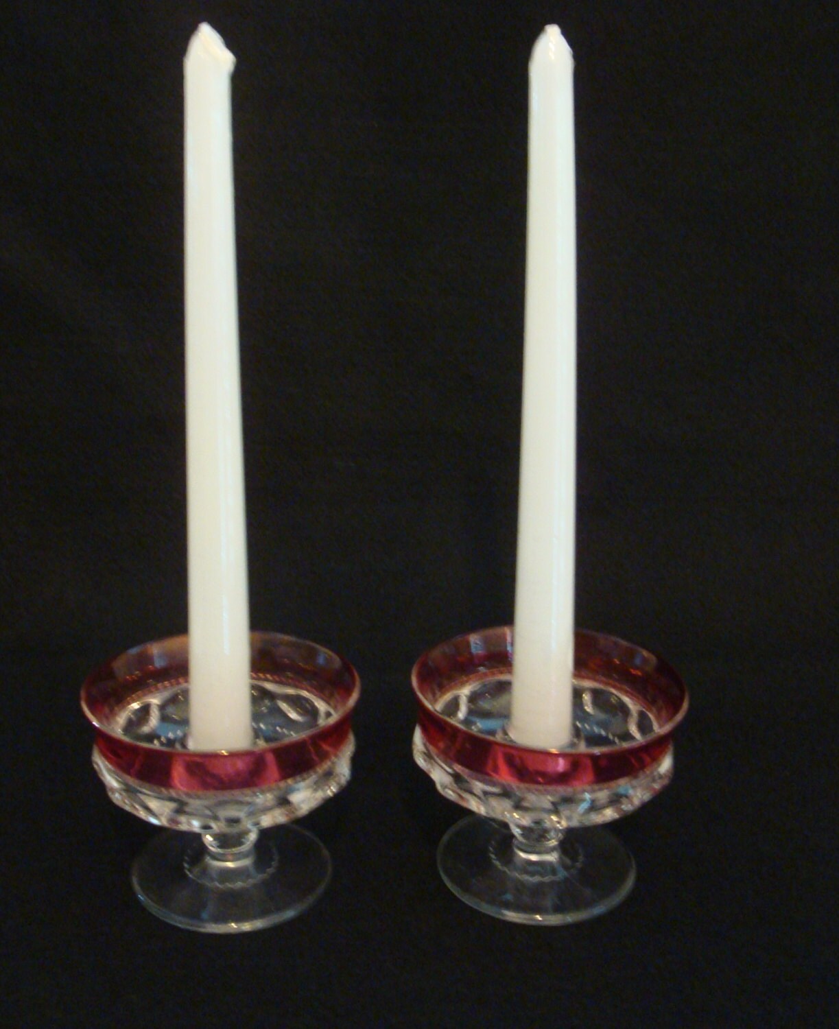 Glass Candle Holders Vintage TiffinFranciscan by BLISSHomeGarden