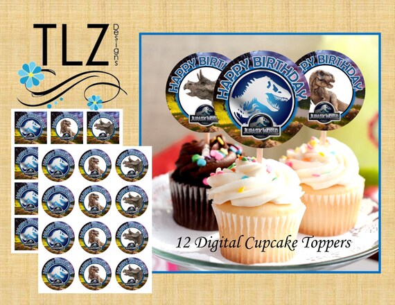 Jurassic World Cupcake Toppers - Printable Digital Files