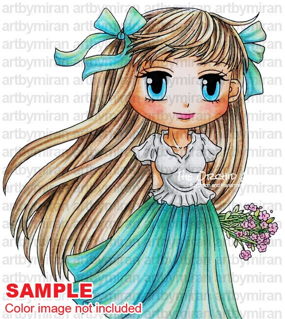 Digital Stamp - Willow(#219), Digi Stamp, Coloring page, Printable Line art for Card and Craft Supply