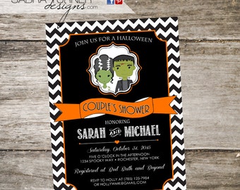 Halloween Couples Shower Invitation • Halloween Wedding Shower Invitation • Halloween Bridal Shower • Couples Costume Party Invitation
