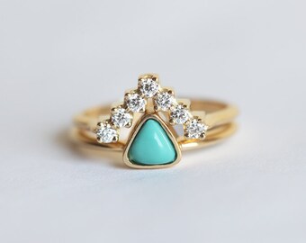 Engagement rings with turquoise