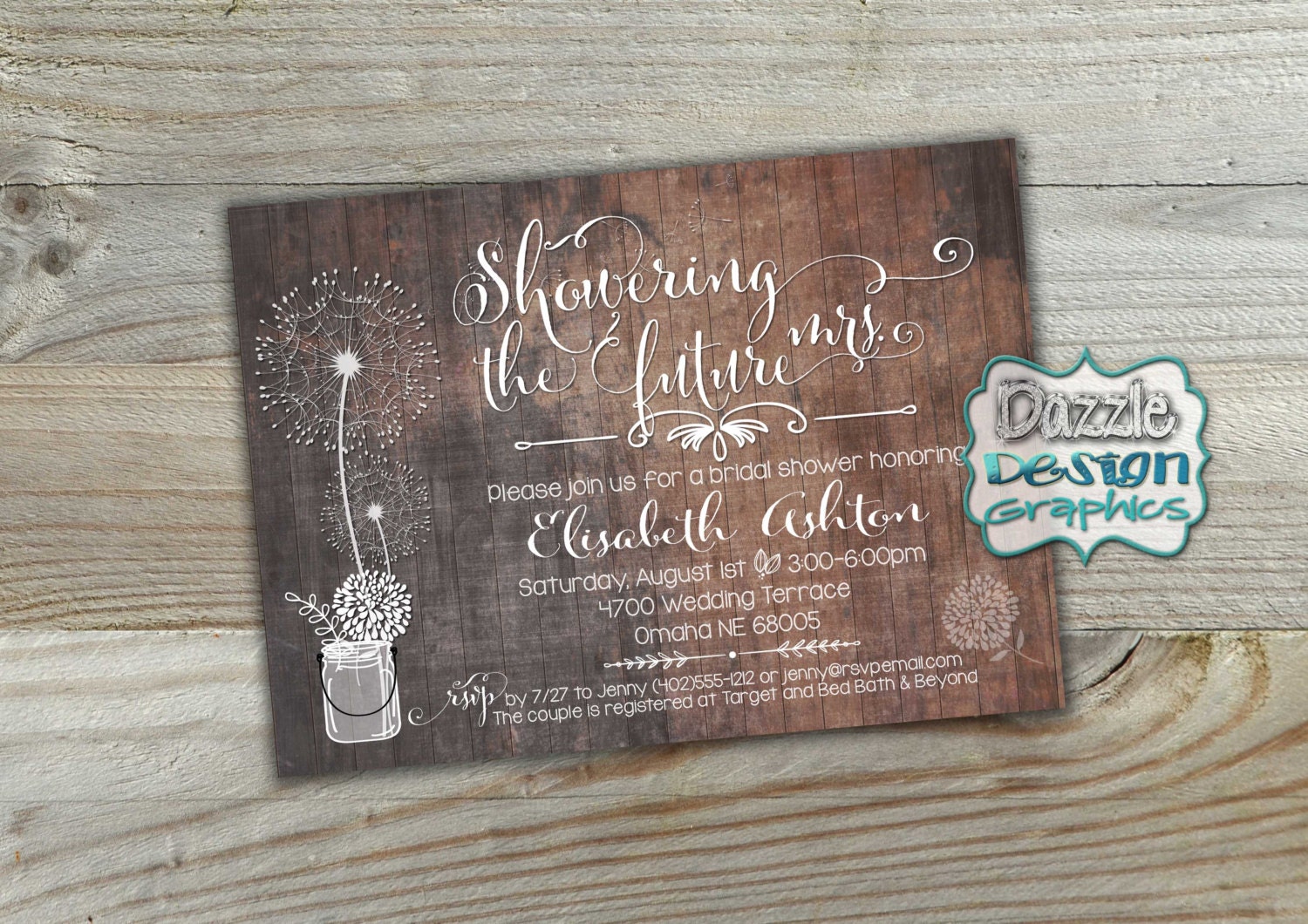 Rustic Bridal Shower Invitation Showering The Future Mrs   Il Fullxfull.804065058 K3zl 